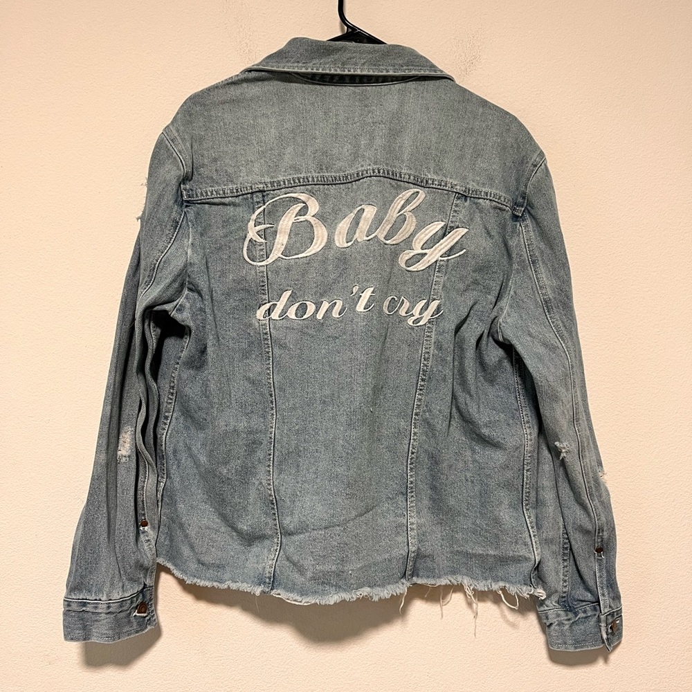Denim Jacket with Embroidered Back - Picture 4 of 16